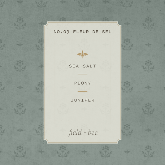 Field + Bee No. 03 Fleur de Sel scent card: Sea Salt, Peony, Juniper