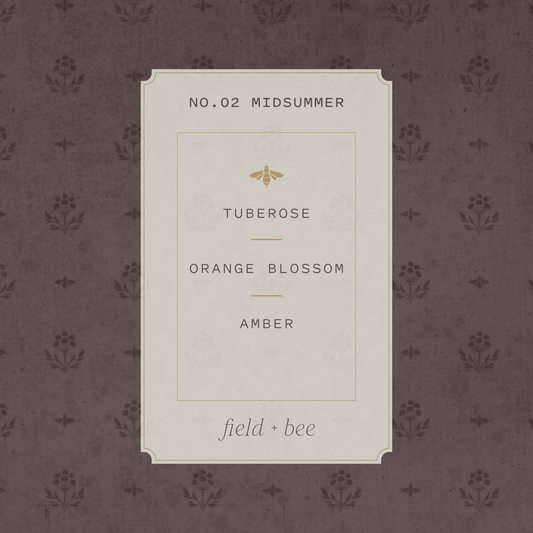 Field + Bee No. 02 Midsummer scent card: Tuberose, Orange Blossom, Amber