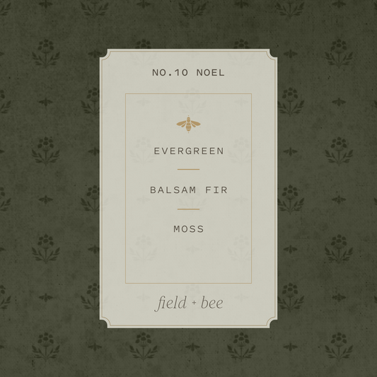 Field + Bee No. 10 Noel scent card: Evergreen, Balsam Fir, Moss