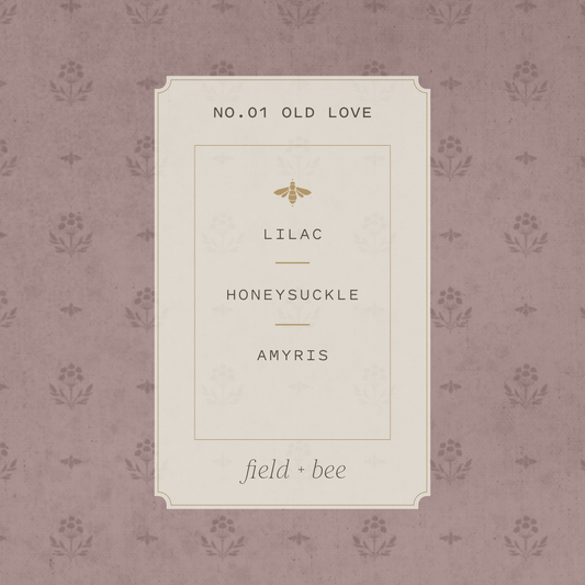 Field + Bee No. 01 Old Love scent card: Lilac, Honeysuckle, Amyris